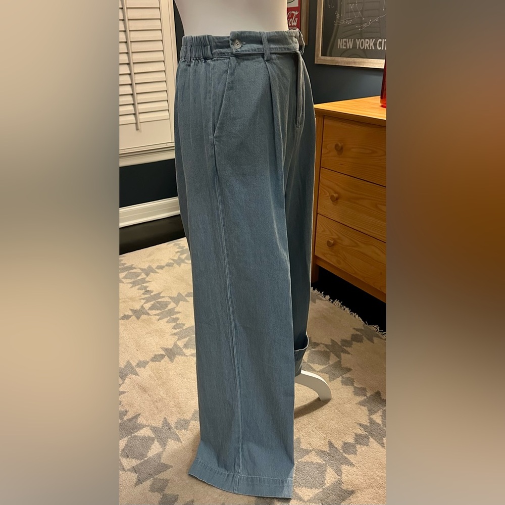 MOVING SALE! Must Go! NWT! BOBBLES & LACE  Blue Denim Wide Leg Pant SZ S $45 OBO